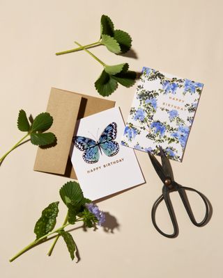 Botanical Butterfly Birthday Greeting Card
