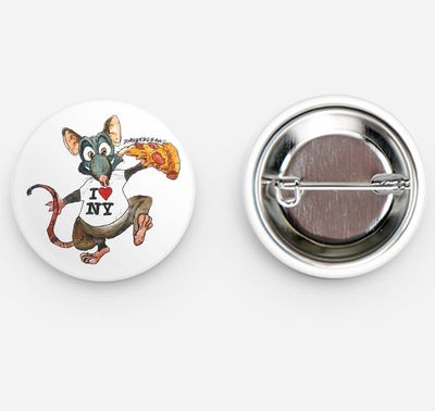 Ny Pizza Rat:Round Buttons 1.25"X1.25"