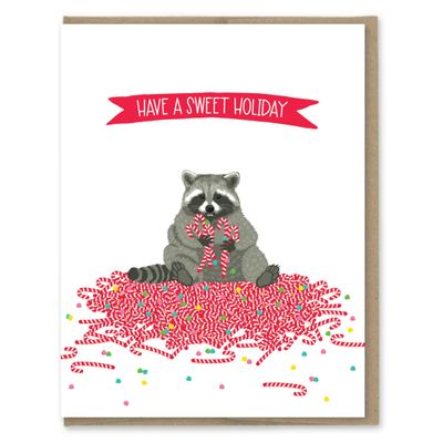 Sweet Holiday Raccoon Card