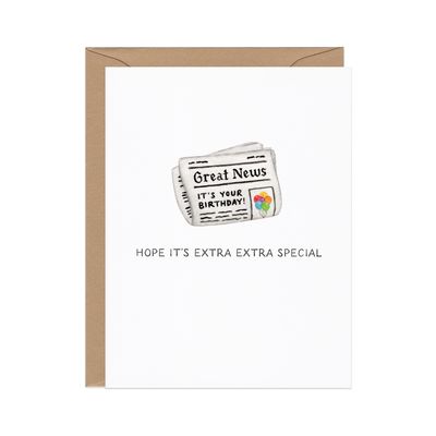 Extra Extra Special — Funny Newspaper Birthday Card