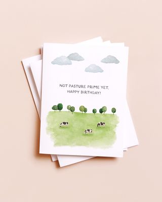 Not Past Your Prime Yet — Funny Cow Pasture Birthday Card