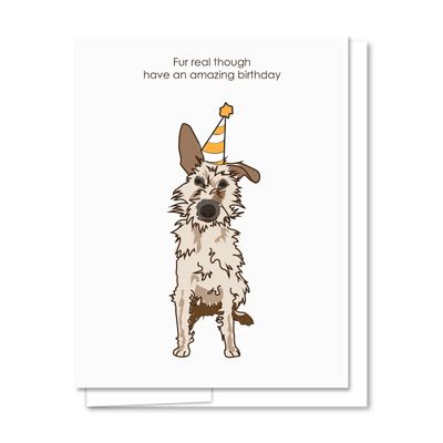Fur Real Though - Illustrated Cute Birthday Card
