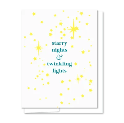 Starry Nights - Illustrated Holiday Letterpress Card