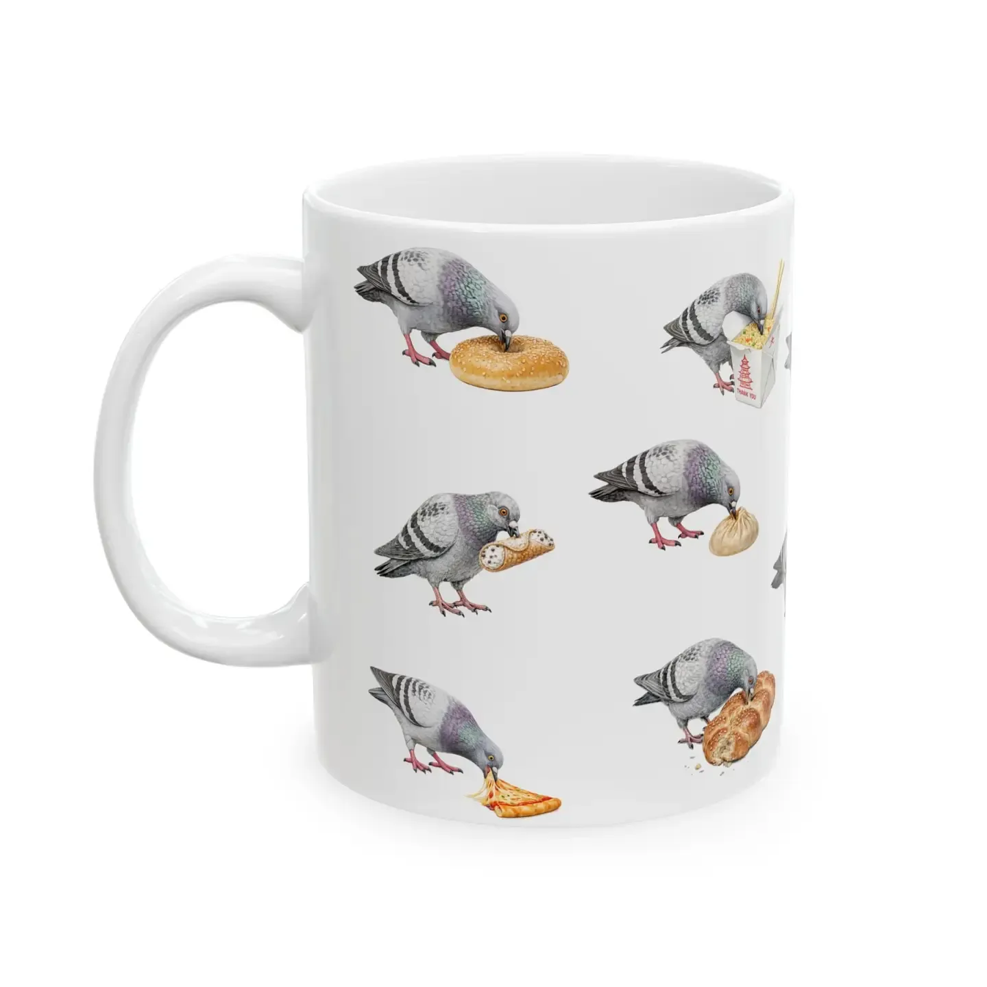 Nyc Pigeon New York Food Influencer Ceramic Mug — Nyc Foodie Coffee Mug 11oz