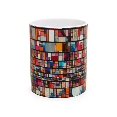 Dumbo Brooklyn Mosaic Water Tower Mug | Colorful Geometric Ceramic Mug 11oz