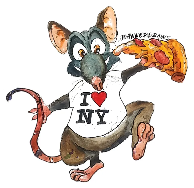 Pizza Rat!-Magnet 3"X3"
