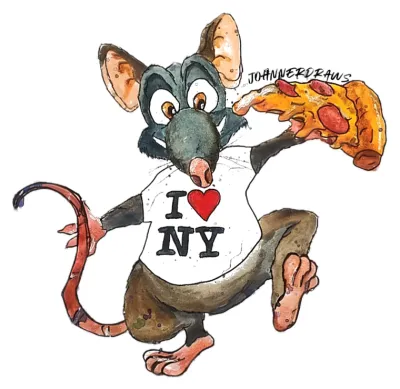 Pizza Rat!-Magnet 3"X3"