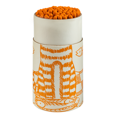 Cat and Mackerel | Large Cylinder - Safety Matches