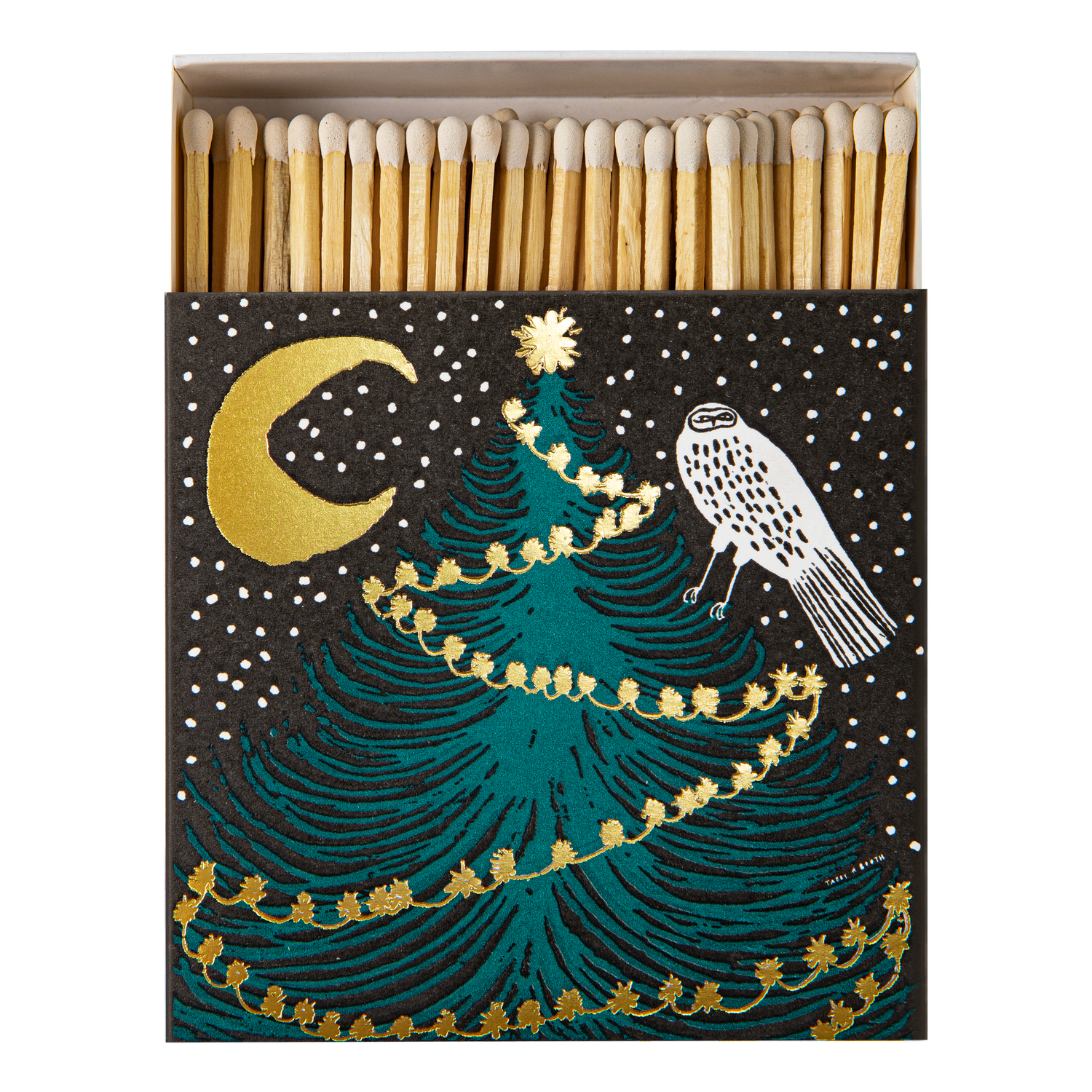 Owl, Moon and Tree | Square - Safety Matches