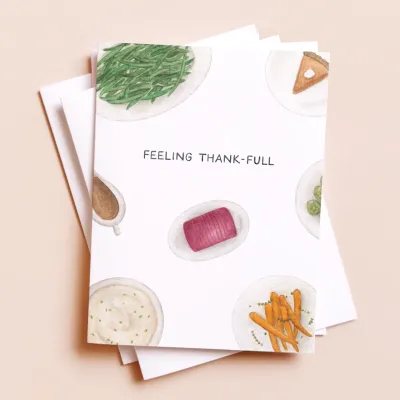 Feeling Thank-Full — Thanksgiving Feast Fall Holiday Card