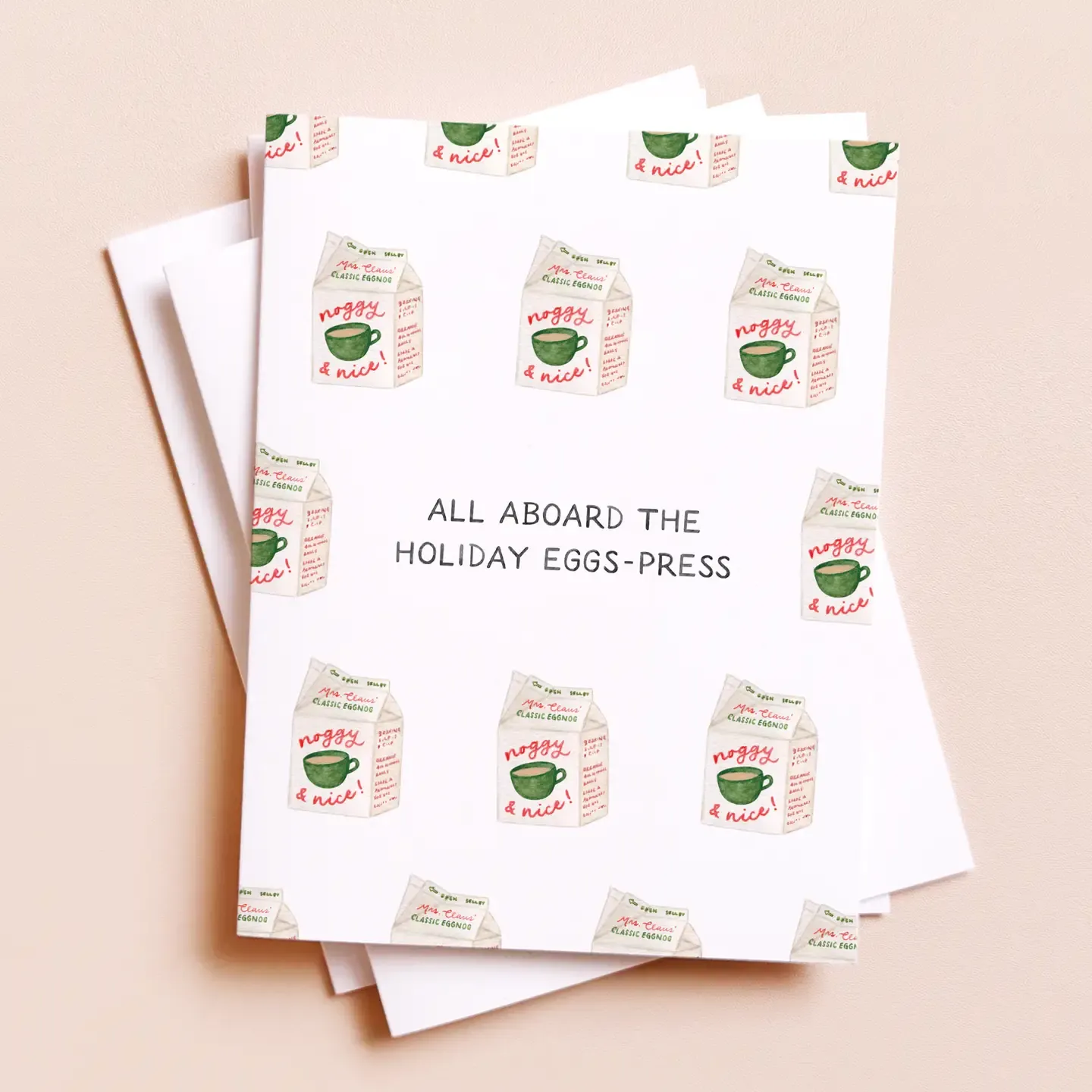 All Aboard the Holiday Express — Funny Eggnog Chrstimas Card
