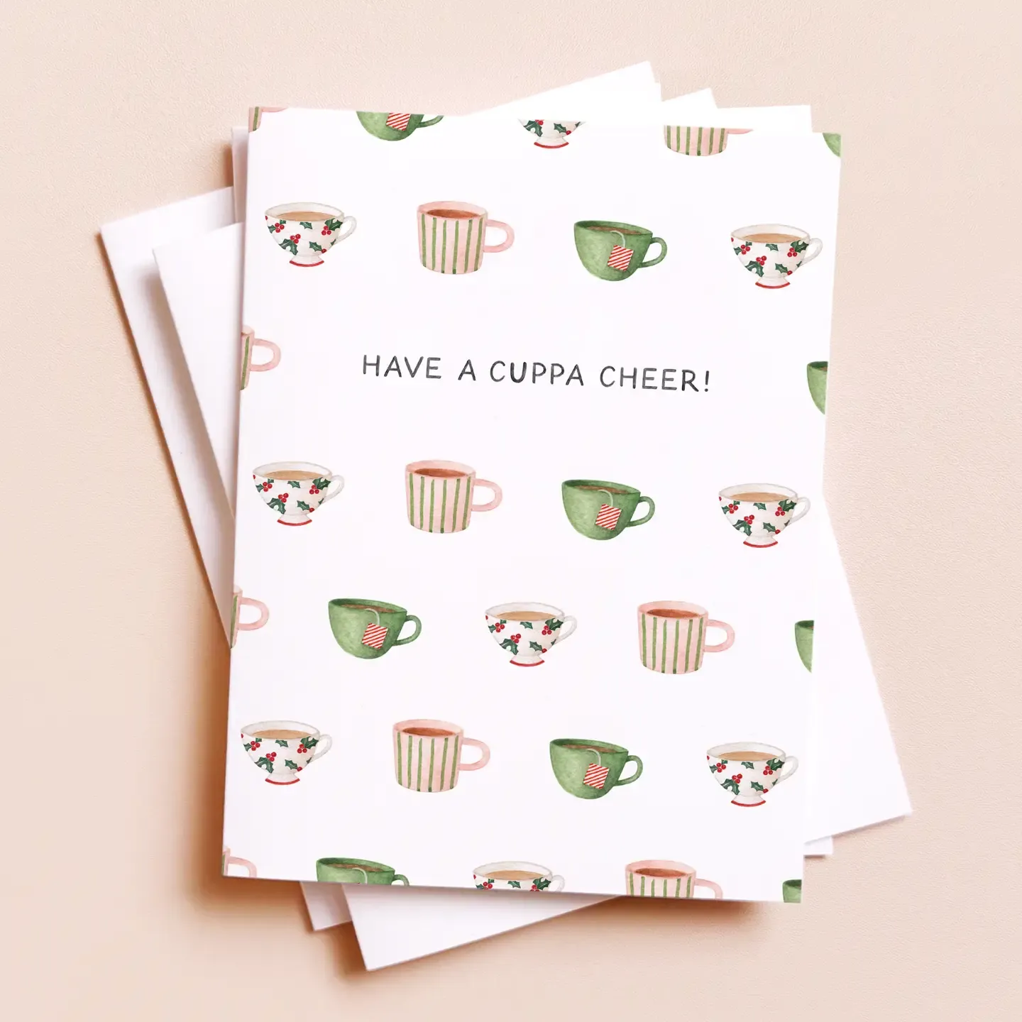 Cup of Cheer — Festive Cozy Tea Lovers Christmas Card