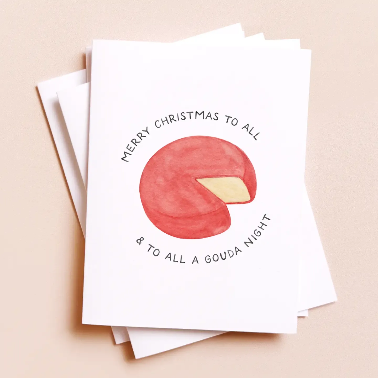 To All A Gouda Night — Funny Cheese Lovers Christmas Card