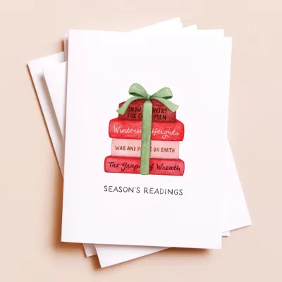 Season's Readings — Literary Book Lovers Christmas Card