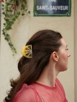 Citrus Lemon Slice Claw Hair Clip