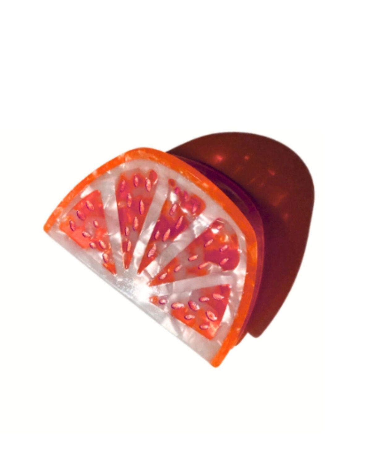 Citrus Grapefruit Slice Claw Hair Clip