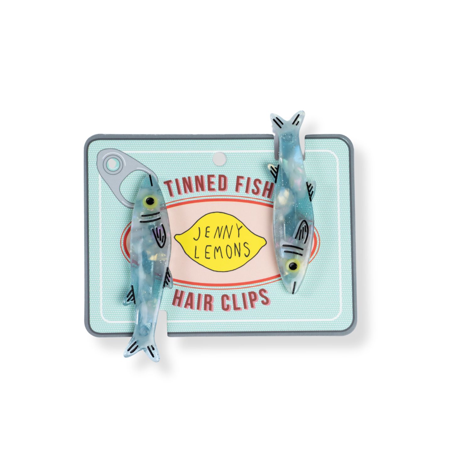 Blue Sardine Alligator Hair Clip Set