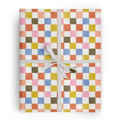 Holiday Check Gift Wrap