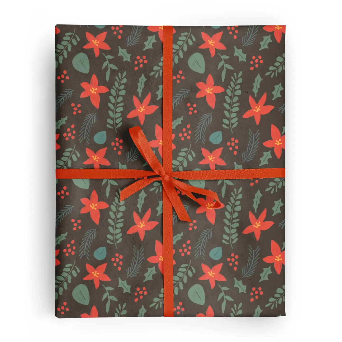 Holiday Poinsettia Gift Wrap