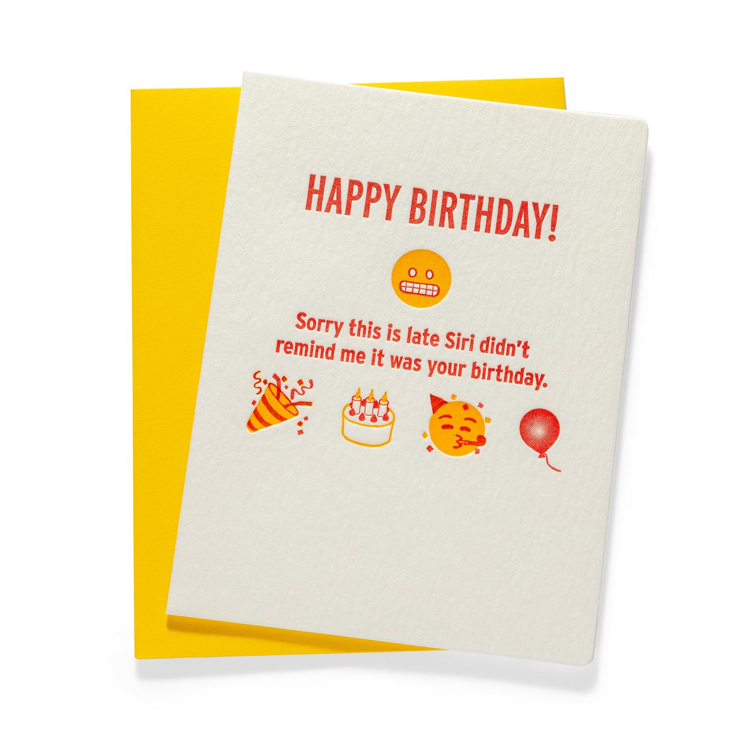 Siri Belated Birthday | Letterpress Greeting Card | Birthday