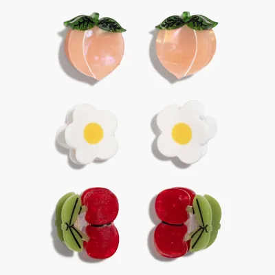 Micro Summer Orchard Hair Claw Clip Set
