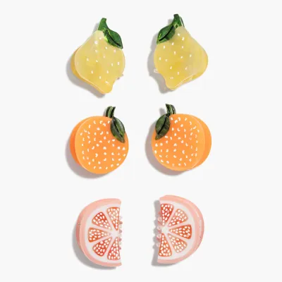 Micro Sunshine Citrus Hair Claw Clip Set