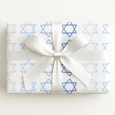 Hanukkah Star of Davids Wrapping Paper