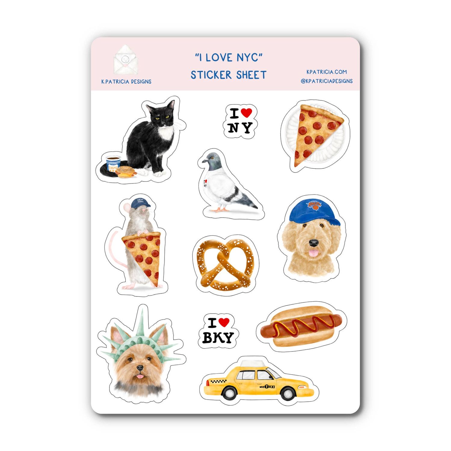 I Love Nyc Sticker Sheet