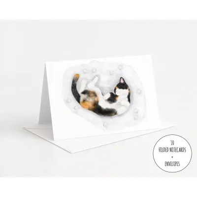 Snow Angel Cat Notecards
