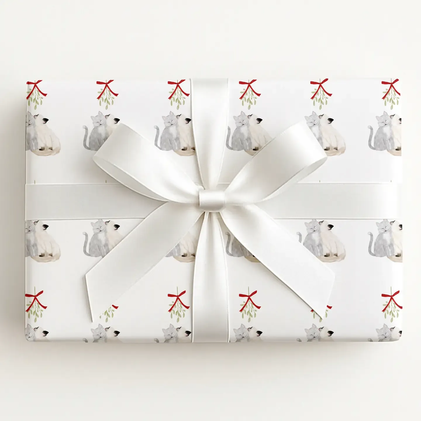 Mistletoe Cats Wrapping Paper