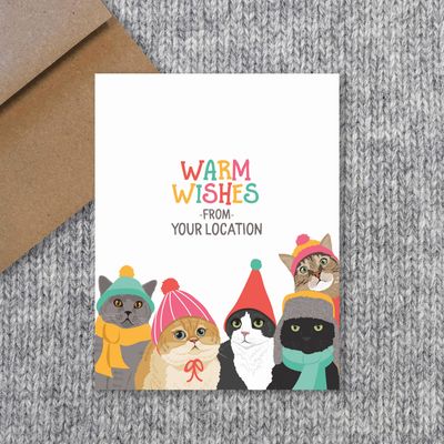 Custom Holiday Card - Cats in Hats