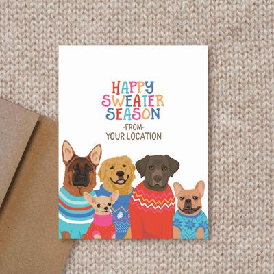 Custom Holiday Card - Sweater Season Dogs