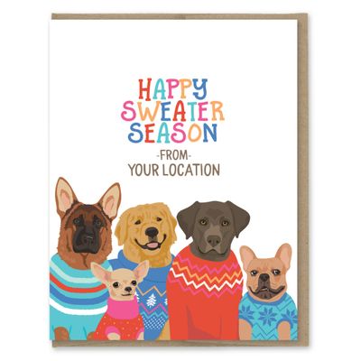 Custom Holiday Card - Sweater Season Dogs