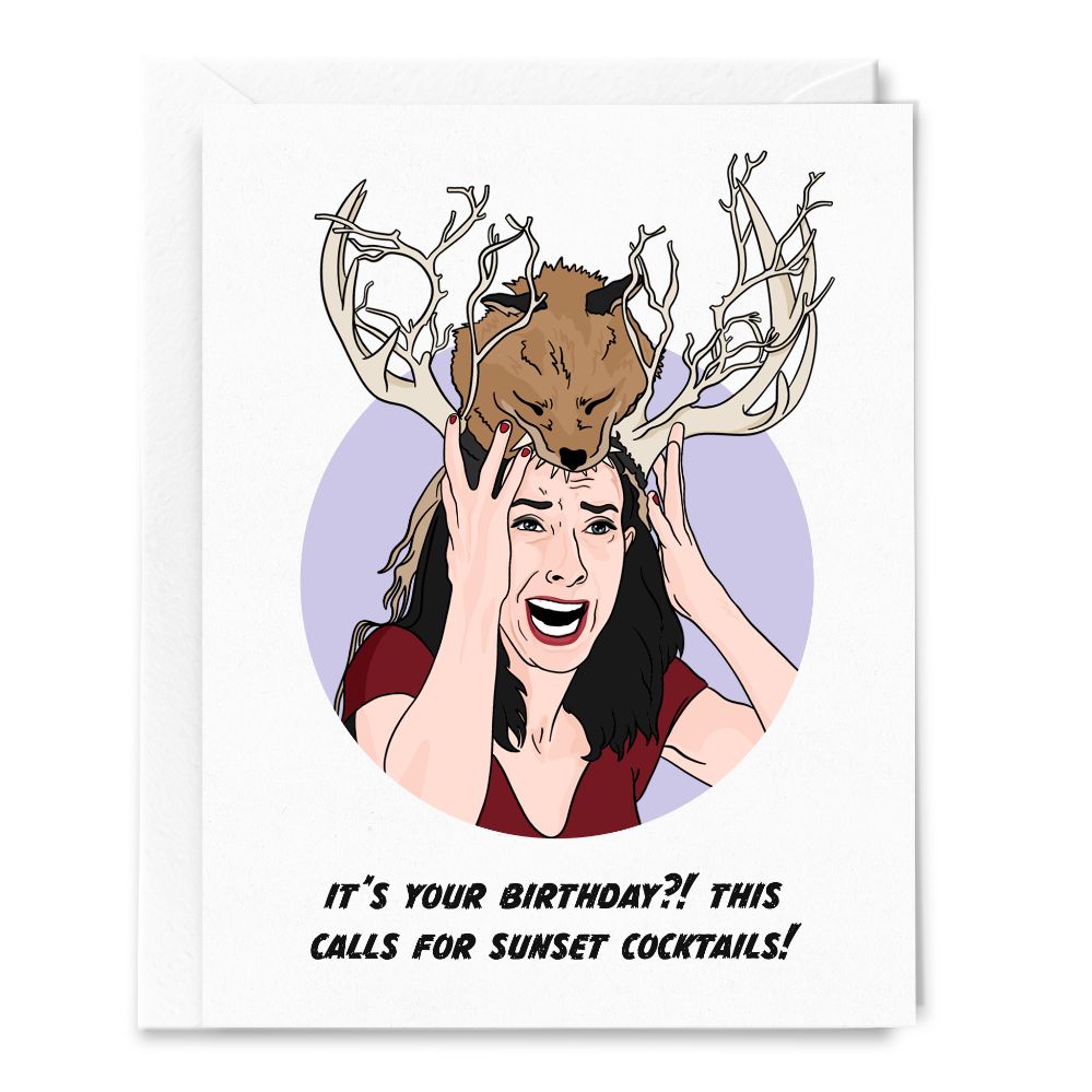 Sunset Cocktails Birthday Card