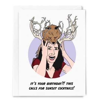 Sunset Cocktails Birthday Card