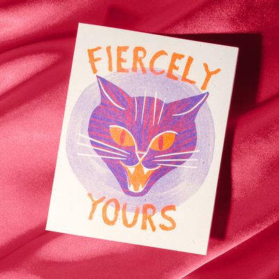 Fiercely Yours - Risograph Card