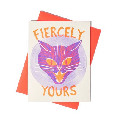 Fiercely Yours - Risograph Card