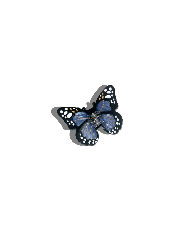 Mini Monarch Butterfly Claw Hair Clip Baby Blue