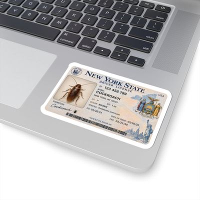 Cockroach's Driver License New York Vinyl Sticker