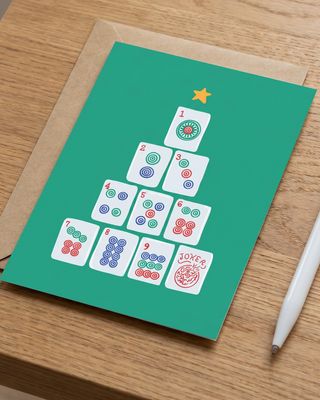 Mahjong Christmas Tree Card
