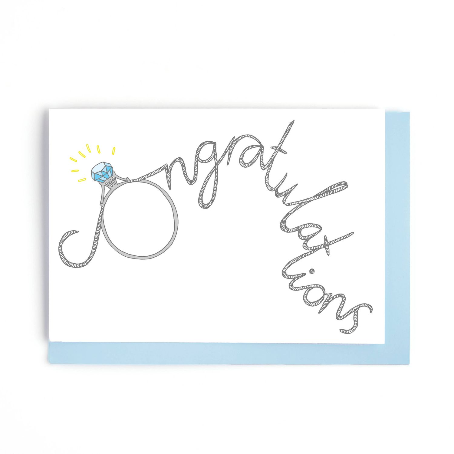 Cute Engagement Ring Mini Card | Wedding Congratulations