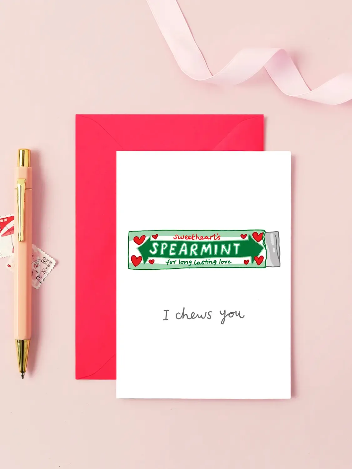 Chewing Gum Love Card | Funny Anniversary Card | I Chews You