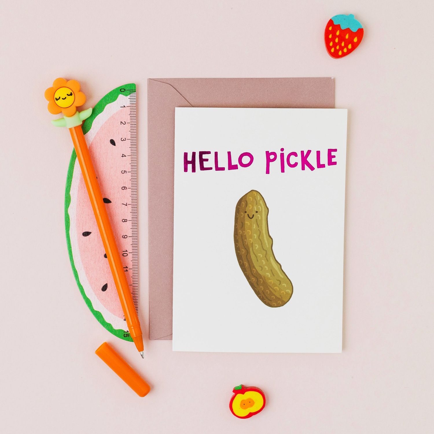 Hello Pickle | Friendship Card | Pink Foil Card