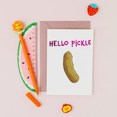 Hello Pickle | Friendship Card | Pink Foil Card