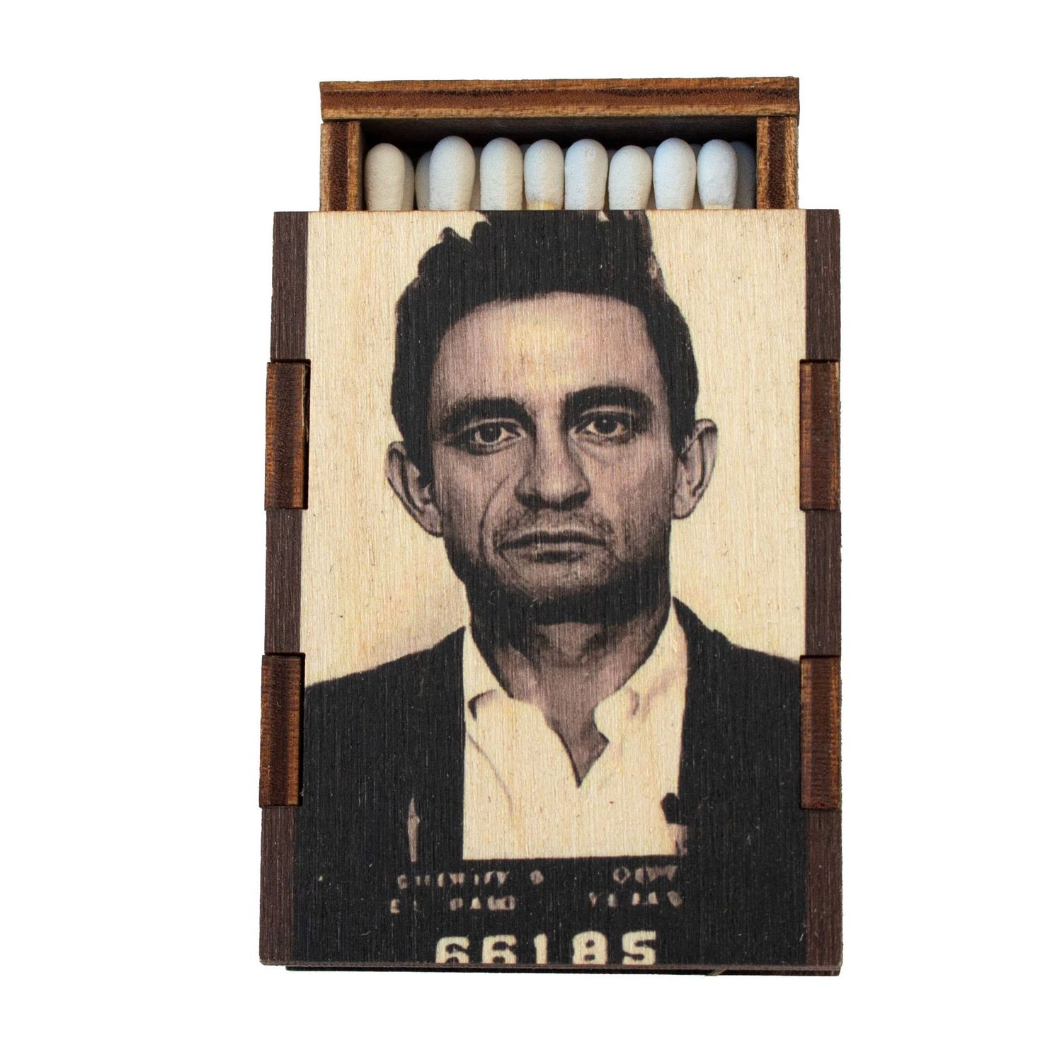 Johnny Cash Wooden Matchbox