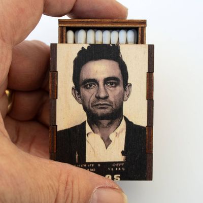 Johnny Cash Wooden Matchbox
