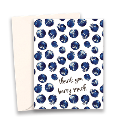 Blueberry Thank You Pun-Filled Greeting Cards