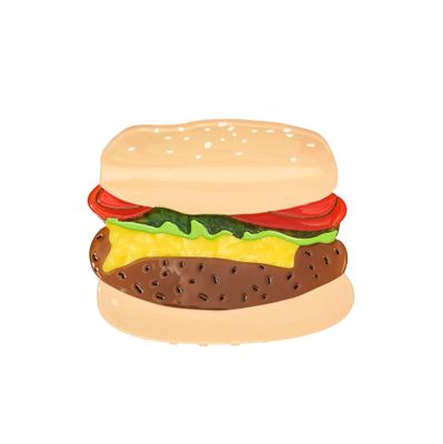 Large Burger Hair Claw Clip