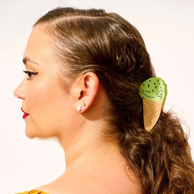 Large Mint Chocolate Chip Ice Cream Hair Claw Clip