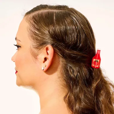 Mini Ketchup Hair Claw Clip